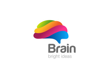 Poster - brain artificial intelligence logo design vector. ai brainstorm