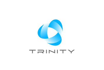 Poster - triangle infinity loop ribbon logo design vector. corporate icon