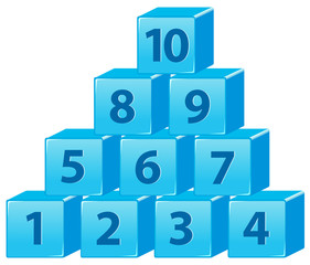 Wall Mural - Number block from one to ten