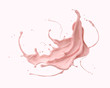 canvas print picture - pink Foundation liquid splash, 3d illustration.