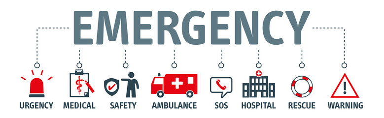 Wall Mural - banner emergency vector design concept