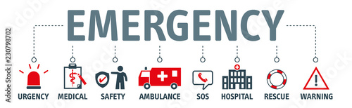 banner emergency vector design concept Tableau sur Toile
