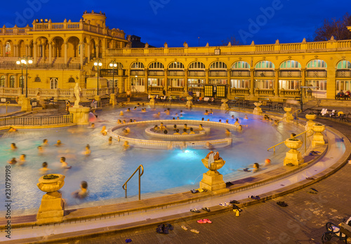 Szechnyi thermal bath spa in Budapest Hungary Canvas Print