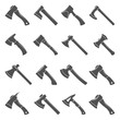 Black Icons - Sixteen different types of axes
