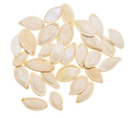 Pumpkin seeds isolated on white background