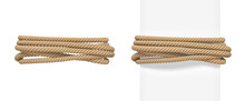 3d Rendering Of Brown Rope Bound Around A Wide White Post And Around Empty Space.