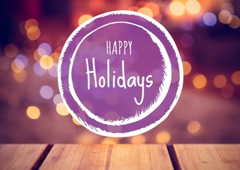 Poster - Happy holidays text with magical lights