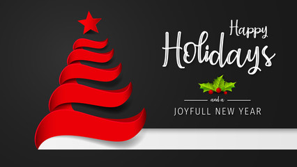 Wall Mural - happy holidays and joyful new year greeting card. happy holidays and joyful new year vector design.