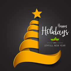 Wall Mural - happy holidays and joyful new year greeting card. happy holidays and joyful new year vector design.