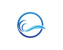 Wave Beach Water Logo Vector Illustration