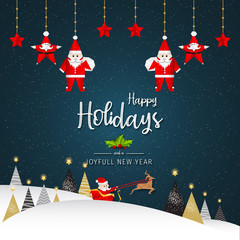 Wall Mural - happy holidays and joyful new year greeting card. happy holidays and joyful new year vector design.