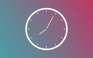 Poster - Clock icon color gradient. Alarm clock retro. Vector illustration. EPS 10. UI countdown clock counter timer. Vector digital count down circle board with circle time pie diagram. Scoreboard of day, hou