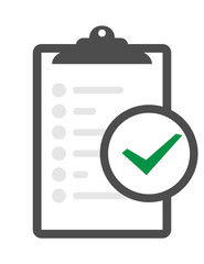 Poster - In compliance icon set that shows a company passed inspection Clipboard verification vector icon isolated on transparent background, Clipboard verification logo concept