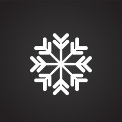 Fototapete - Snow flake on black background icon