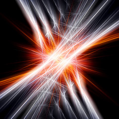 Poster - Abstract fractal star on black background