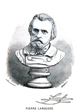An Engraved Illustration Of Portrait Of Pierre Larousse  From A Vintage Book Dictionnaire Complet By P. Larousse, Of 1902, Paris