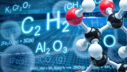 Wall Mural - Close up of Molecular structure model on background