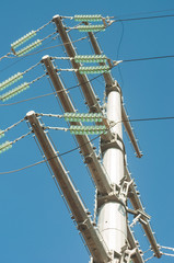 Electricity Pylon in blue sky