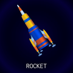 Poster - Space rocket icon. Cartoon of space rocket vector icon for web design