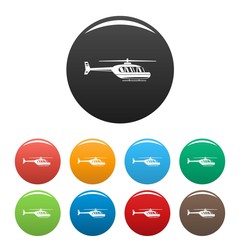 Sticker - Utility helicopter icons set 9 color vector isolated on white for any design