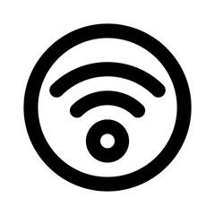 Poster - Circle wifi icon. Outline circle wifi vector icon for web design isolated on white background