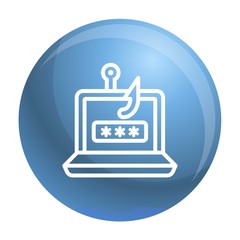 Poster - Laptop phishing icon. Outline laptop phishing vector icon for web design isolated on white background