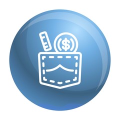 Poster - Bribery pocket money icon. Outline bribery pocket money vector icon for web design isolated on white background