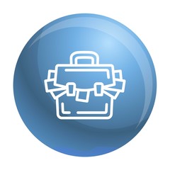 Poster - Suitcase corruption money icon. Outline suitcase corruption money vector icon for web design isolated on white background
