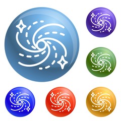 Poster - Galaxy icons set vector 6 color isolated on white background