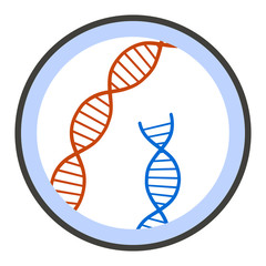 Poster - Dna under microscope icon. Flat illustration of dna under microscope vector icon for web design