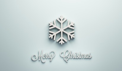 Wall Mural - white snowflake - 3d render illustration