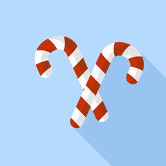 Poster - Xmas candy stick icon. Flat illustration of xmas candy stick vector icon for web design