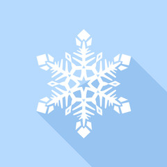 Poster - White snowflake icon. Flat illustration of white snowflake vector icon for web design