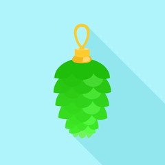 Poster - Green toy fir tree icon. Flat illustration of green toy fir tree vector icon for web design