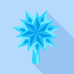Poster - Blue star fir tree icon. Flat illustration of blue star fir tree vector icon for web design