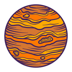 Poster - Jupiter planet icon. Hand drawn illustration of jupiter planet vector icon for web design