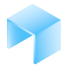 Poster - Cube table icon. Isometric of cube table vector icon for web design isolated on white background