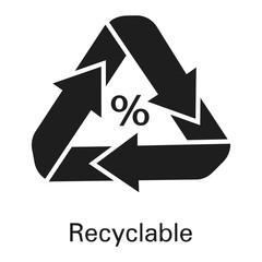 Poster - Recyclable icon. Simple illustration of recyclable vector icon for web design isolated on white background