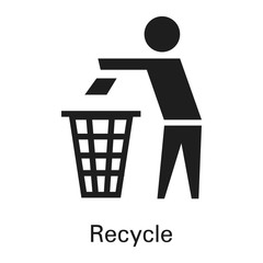 Poster - Recycle trash bin icon. Simple illustration of recycle trash bin vector icon for web design isolated on white background