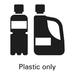 Poster - Plastic only icon. Simple illustration of plastic only vector icon for web design isolated on white background