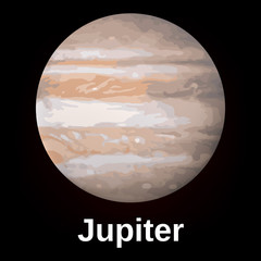 Poster - Jupiter planet icon. Realistic illustration of jupiter planet vector icon for web design