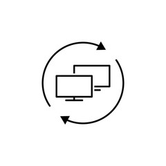 Poster - monitor, tv icon. Element of television icon for mobile concept and web apps. Thin line monitor, tv icon can be used for web and mobile