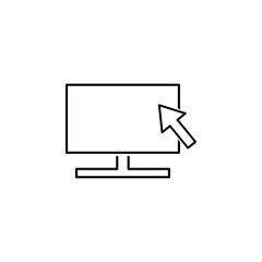 Poster - tv, cursor icon. Element of television icon for mobile concept and web apps. Thin line tv, cursor icon can be used for web and mobile