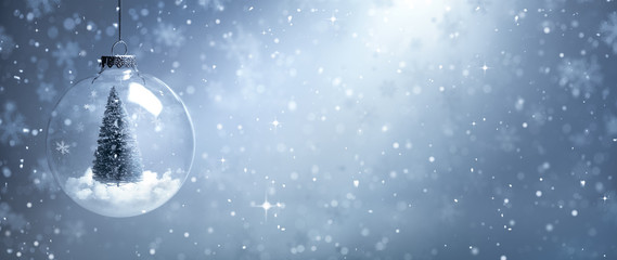 snow globe with christmas tree