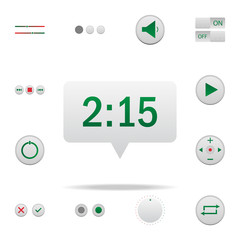 Poster - clock notification colored icon. elements of music player in badge style icons. simple icon for webs