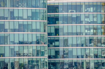 Abstract skyscraper windows of modern building