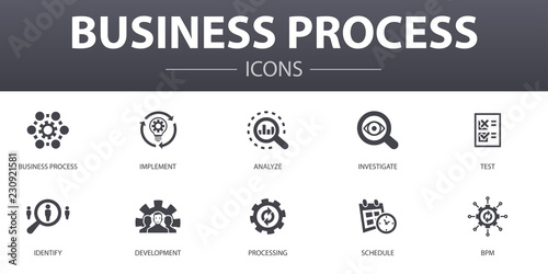 Fotografía Business process simple concept icons set
