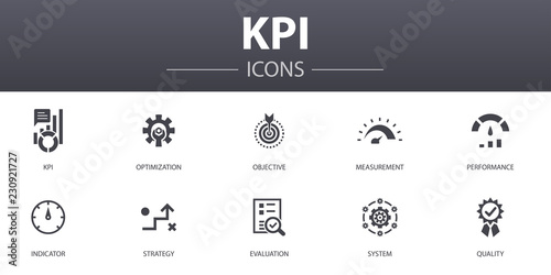 Cuadros en Lienzo KPI simple concept icons set