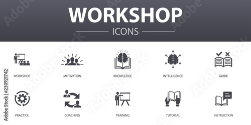 Fotomural workshop simple concept icons set