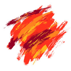 Poster - artistic square backdrop, vector with brush strokes various colors, oil paint look background with colorful painted stains, each color isolated on a layer, easy editing